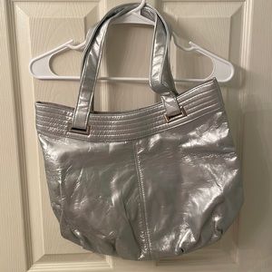 Large silver tote
